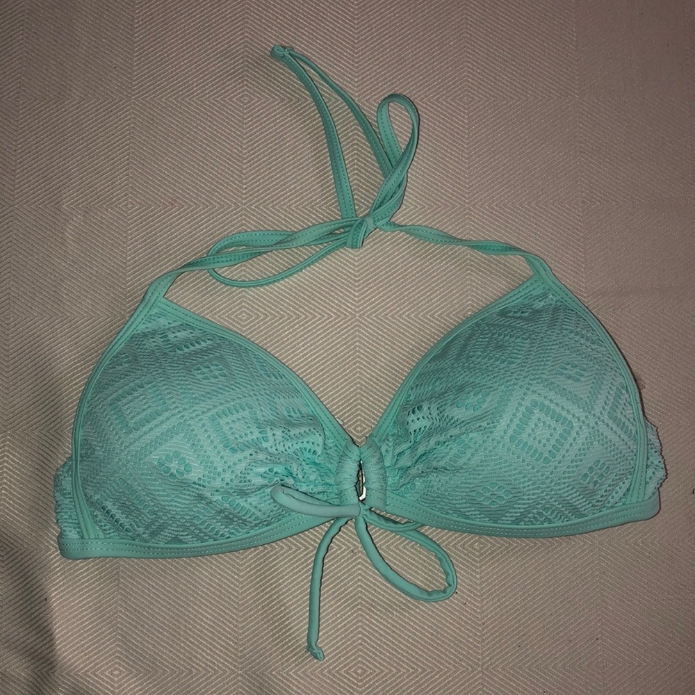 Crochet Bikini Top-Aqua